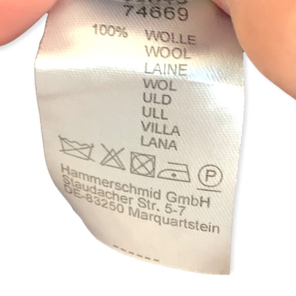 Hammerschmid 100% wool blue cardigan w/ front pockets made in Germany size 18 - Picture 4 of 5